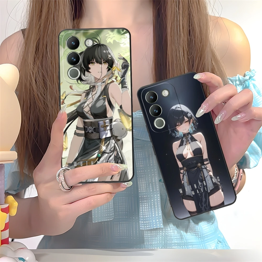 Wuthering волны Rover мобильный телефон фотоэлемент для VIVO Y95 Y93 Y31 Y20 V19 V17 V15 Pro X60 NEX черный