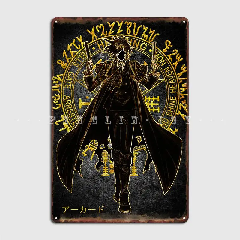 

Hellsing Poster Metal Plaque Painting Decor Cinema Pub Designing Tin Sign Poster