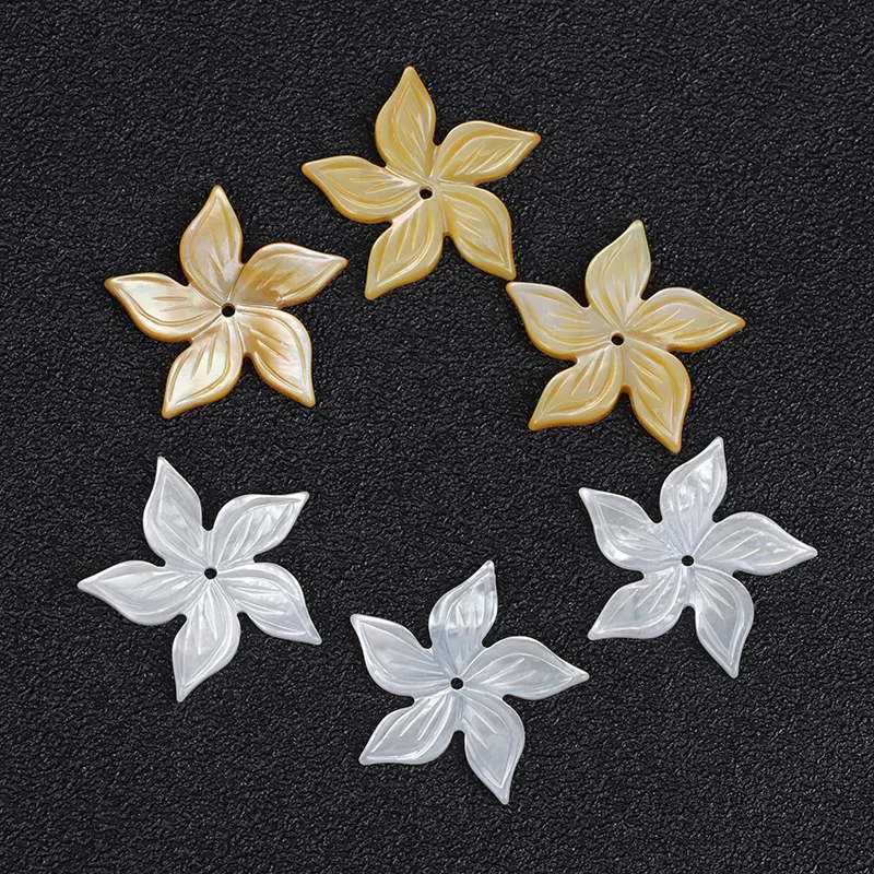 

Bauhinia Pearl Shell Flower Pendant Natural Mother Of Pearl Shell Flower Charm for Jewelry Making DIY Pendant Decor. Accessories