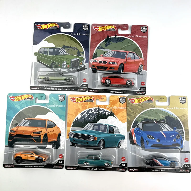 

Hot Wheels Premium Cars AutoStrasse MERCEDES-BENZ 280 SEL/ BMW M3 E46/ LAMBORGHINI URUS 1/64 Collection Die-cast Model FPY86