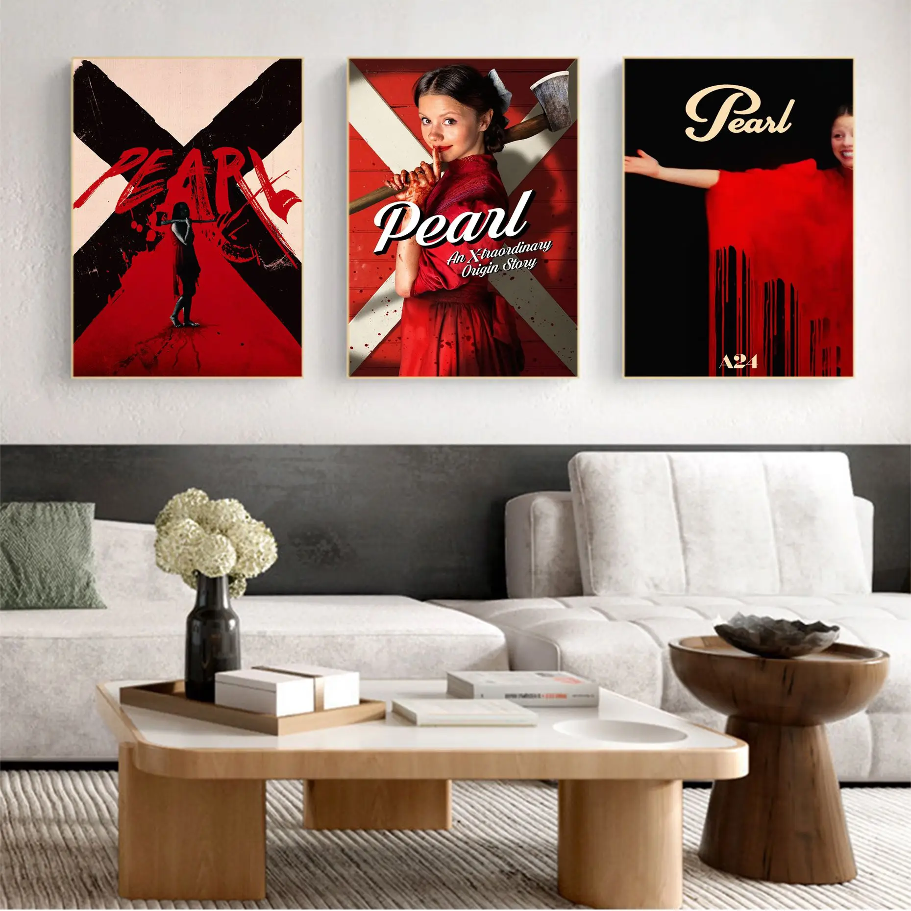 

2022 Horror Film Pearl Anime Posters Sticky Whitepaper Sticker DIY Room Bar Cafe Stickers Wall Painting