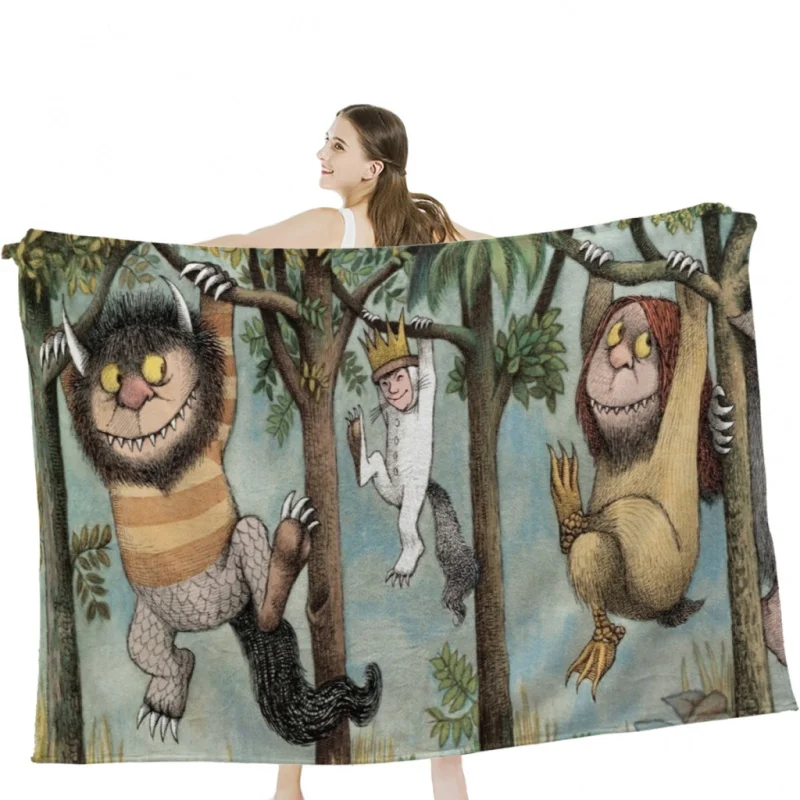 

The Wild Things Are Throw Blanket Soft Velvet Blanket Travel Bedding Blanket