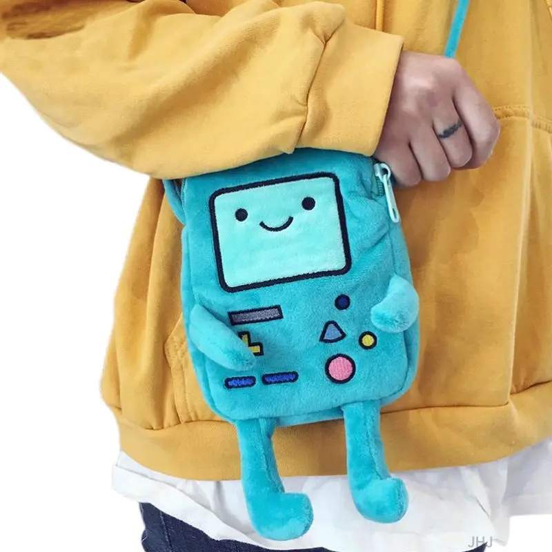 

Finn & Jake Figure Crossbody Bag Swag Rap Plush Coin Bag Phone Bag Anime Advanture Robert BMO Bag Stuffed Toys For Children Gift