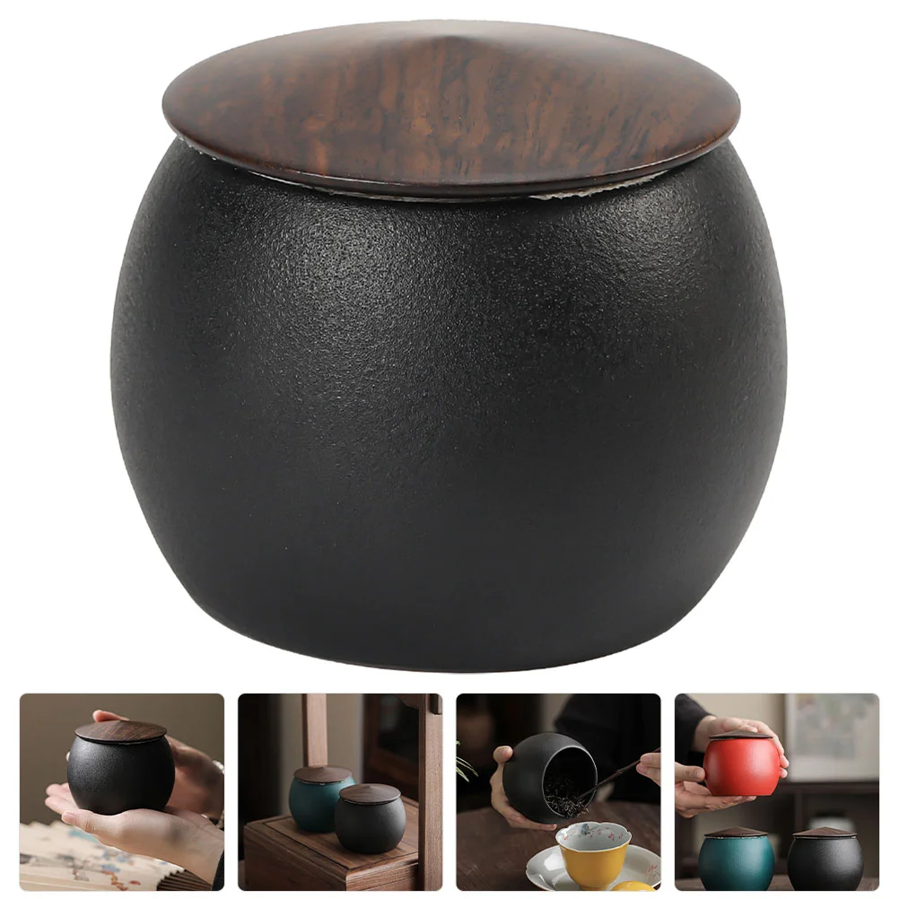 

Tea Storage Jar Ceramic Canister Coffee Container Loose Tank Sugar Jarscontainers Pot Candyorganizerfood Flourspices Lid