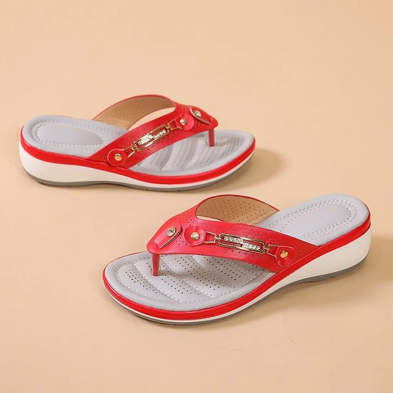 

Women Flats Slippers 2022 Summer Fad New Wedges Shoes Flip Flops Sandals Plus Size 35-43 Walking Clip Toe Slides Women Shoes