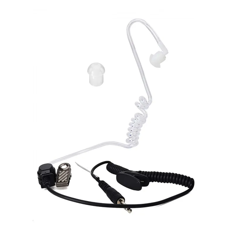 Listen ONLY Surveillance 3.5mm Headset Earpiece with Clear Acoustic Coil Tube Earbud for Two-Way Radios, Transceivers and Radio