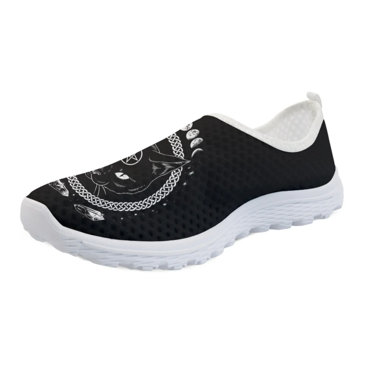 Nopersonality Constellation Design Sports Shoes Summer Breathable Running Sneaker Casual Fashion Cute Cat Pattern Women's Mesh