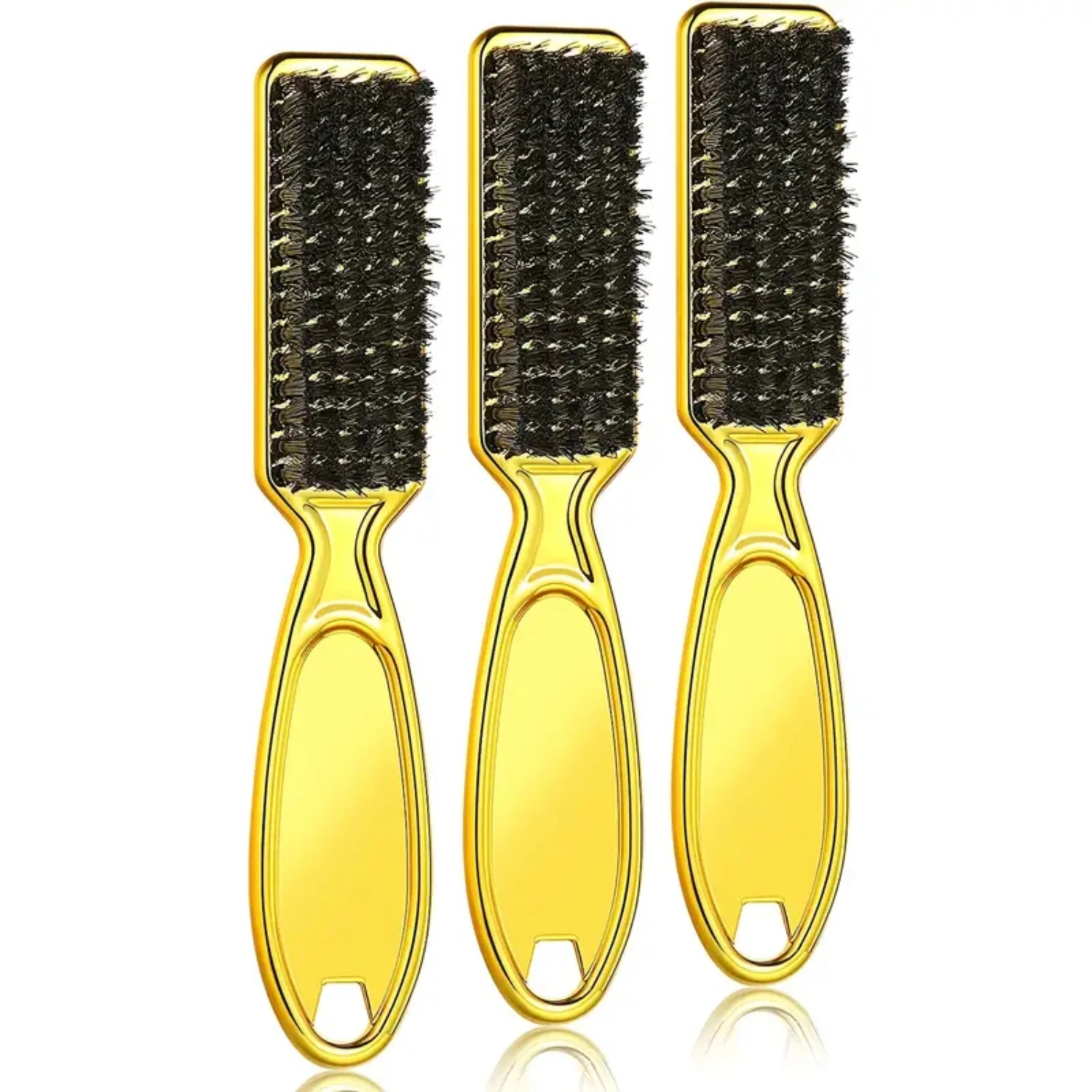 Essential Professional Black Clipper Blade Set with 3pcs Nylon Brush - Efficient Barber Hair Cleaning Kit Ideal Tool f