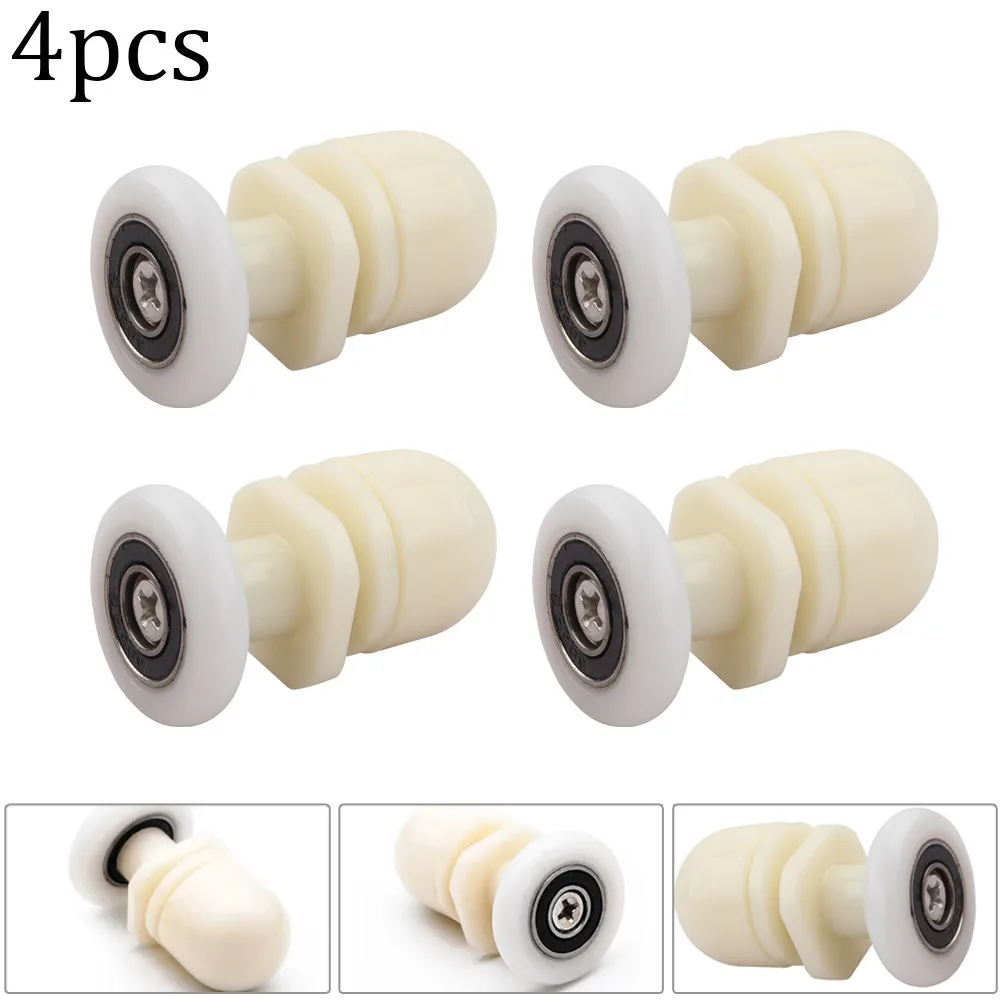 

Shower Shower Door Rollers Pulleys Accessories Fittings Parts 4 Pcs Diameter 19/23/25mm For Shower Enclosures Nylon