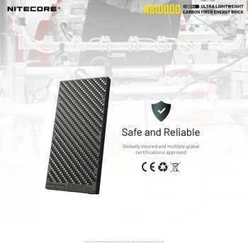 Ultra Lightweight Carbon Fiber Mobile Charger NITECORE NB10000 GEN2 10000mAh Power Bank with Two-way PD + QC 3.0 Output