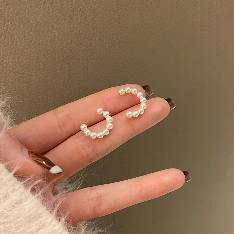 Серебряные игольчатые серьги S925 асимметричные металлические висячие с