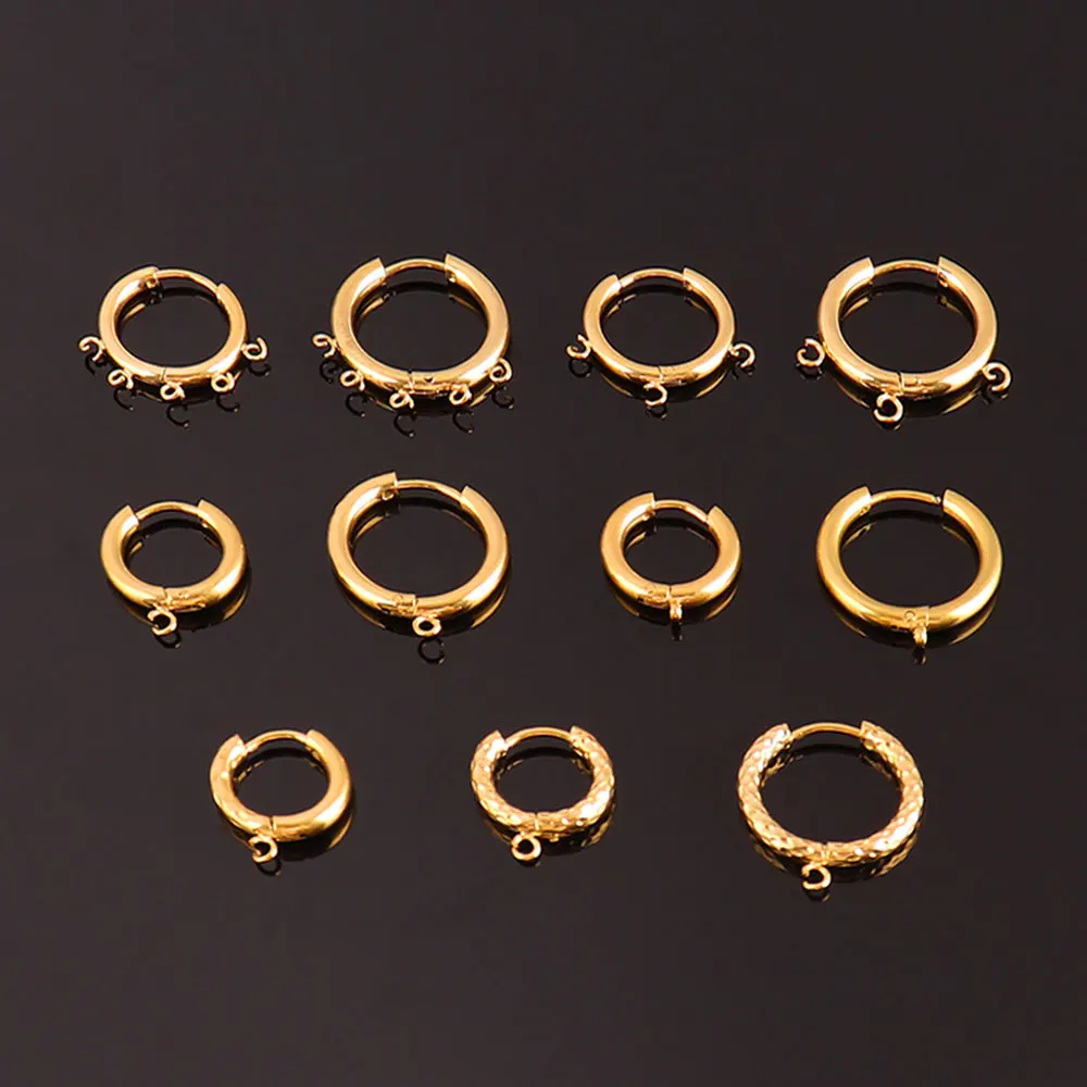 

10pcs/lot 316L Stainless Steel Hoop Earring Findings Jewelry Materials (No Fade) DIY Earrings Hoops for Jewelry Making Supplies