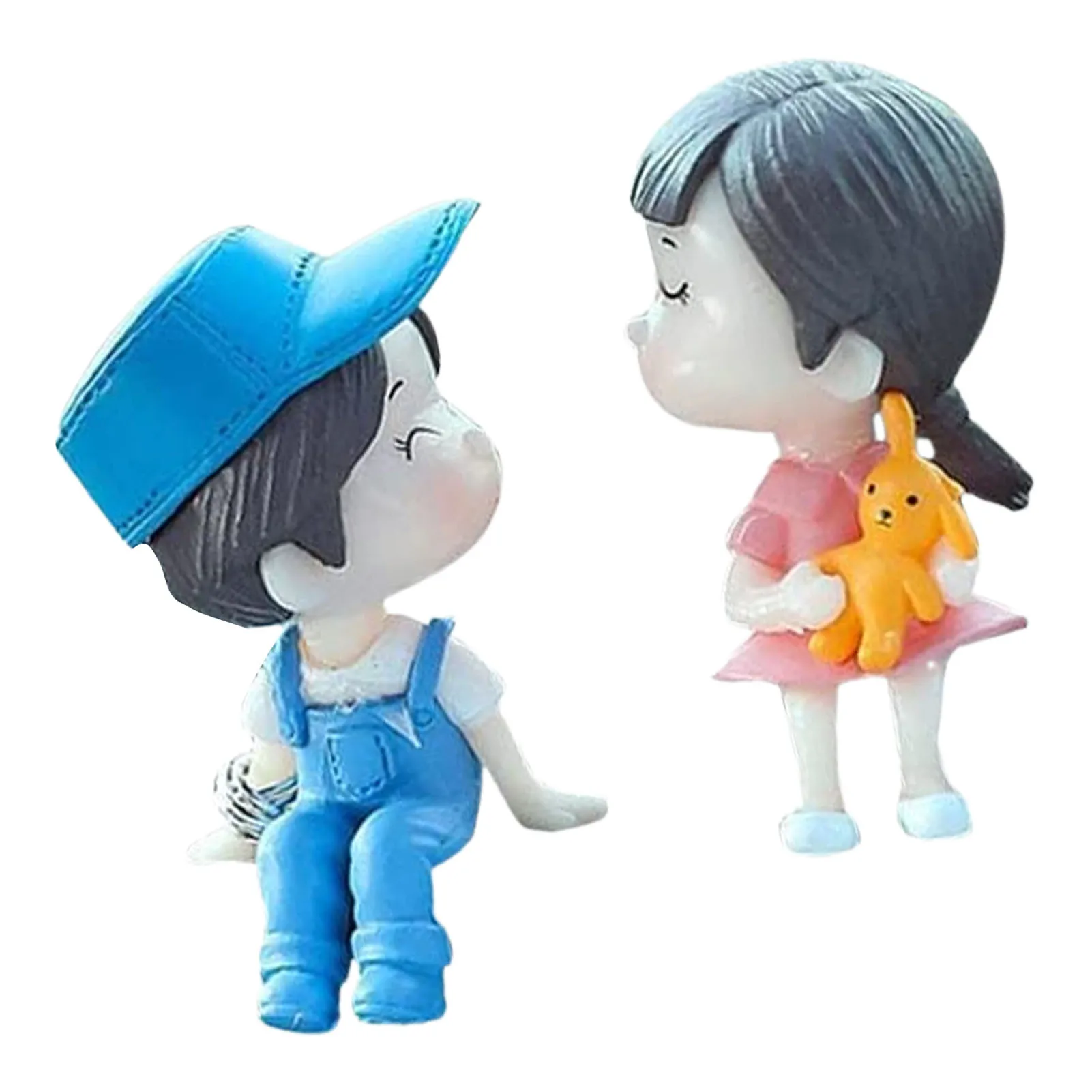 

Cute Couple Car Interior Ornament Kiss Boy And Girl Car Decorations Car Dashboard Accessories For Women Girls Gifts