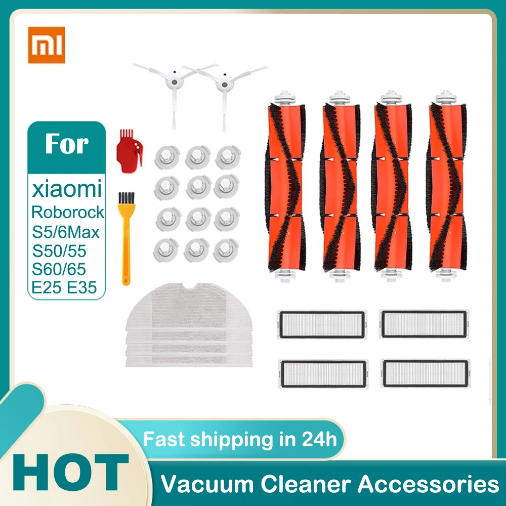 

For XiaoMi 1 1S Roborock S5 S50 S6 Pure E3 Accessories Vacuum Cleaner Parts Washable Mop Cloth HEPA Filter Main Brush Side Brush