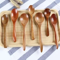 hot sale wooden milk honey soup spoon solid wood long handle tableware teaspoon coffee spoon stir stick kitchen accessories sets