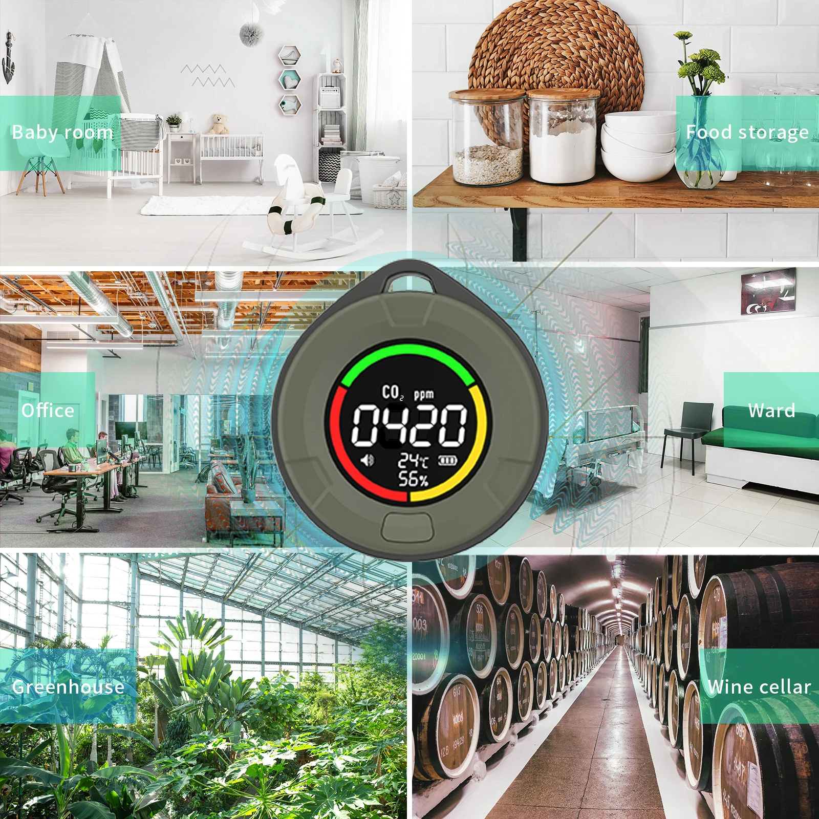 Lepmerk Mini CO2-детектор PTH-10C CO2-метра качества воздуха Монитор воздухозалогического