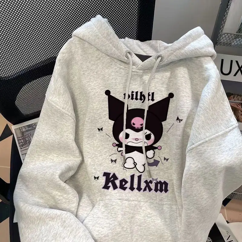 

New Sanrio Children Hoodie Sweatshirt Kawaii Anime Kuromi Cute Cartoon Autumn Winter Parent-Child Casual Clothes Birthday Gifts