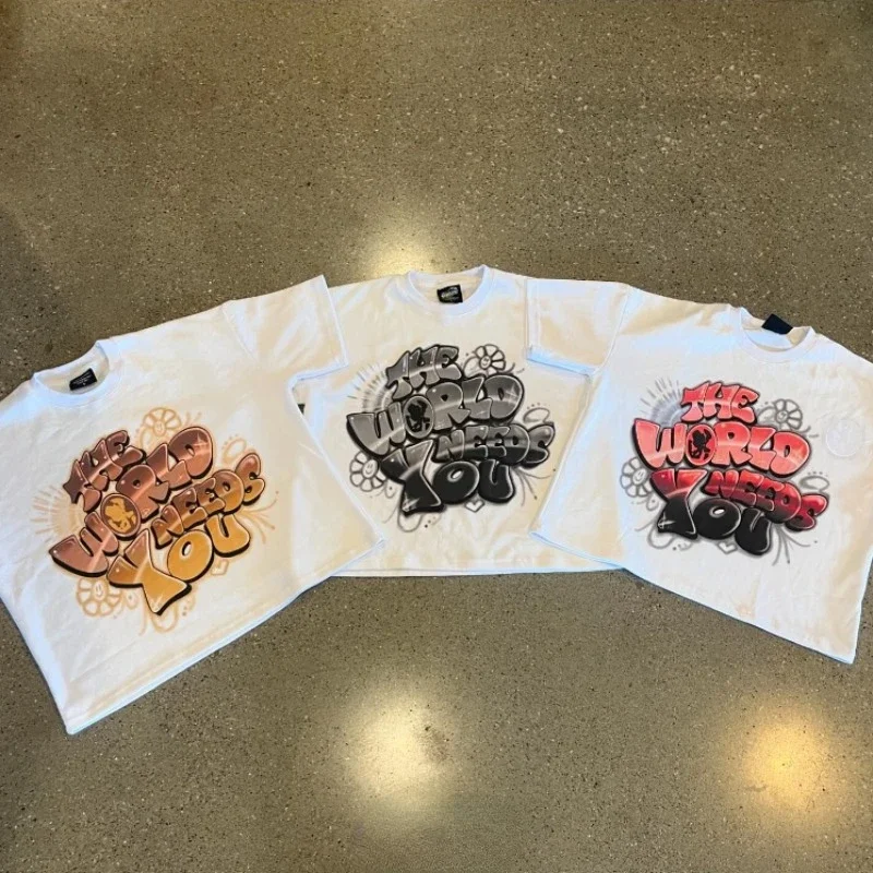 Хлопковая белая футболка для мужчин и женщин модная свободная в стиле кампуса с