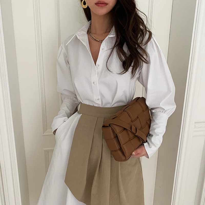 Дешевый оптовый 2021 новый корейский модный набор из 2 предметов женское платье Леди повседневное белое платье женщины женская рубашка АА6685.