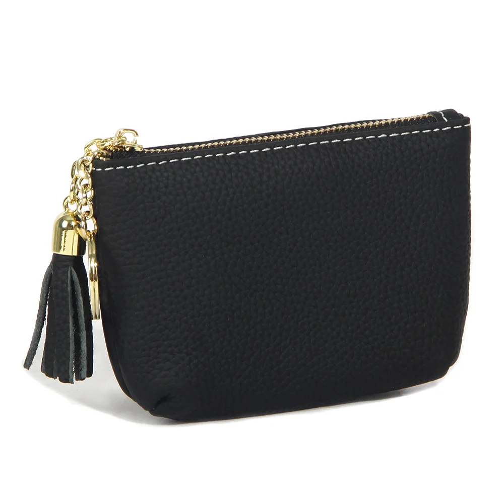 Women Clutch Coin Purse Simple Leather Short Wallet Key Card Coin Earphone Holder Organizer Bags Zipper Money Pouch for Girls