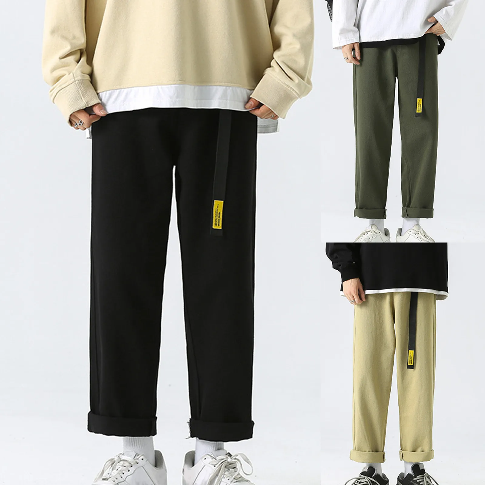 

Джинсы драпированные Мужские осенне-зимние, Модные свободные прямые повседневные штаны в американском стиле хип-хоп с широкими штанинами, спортивные брюки