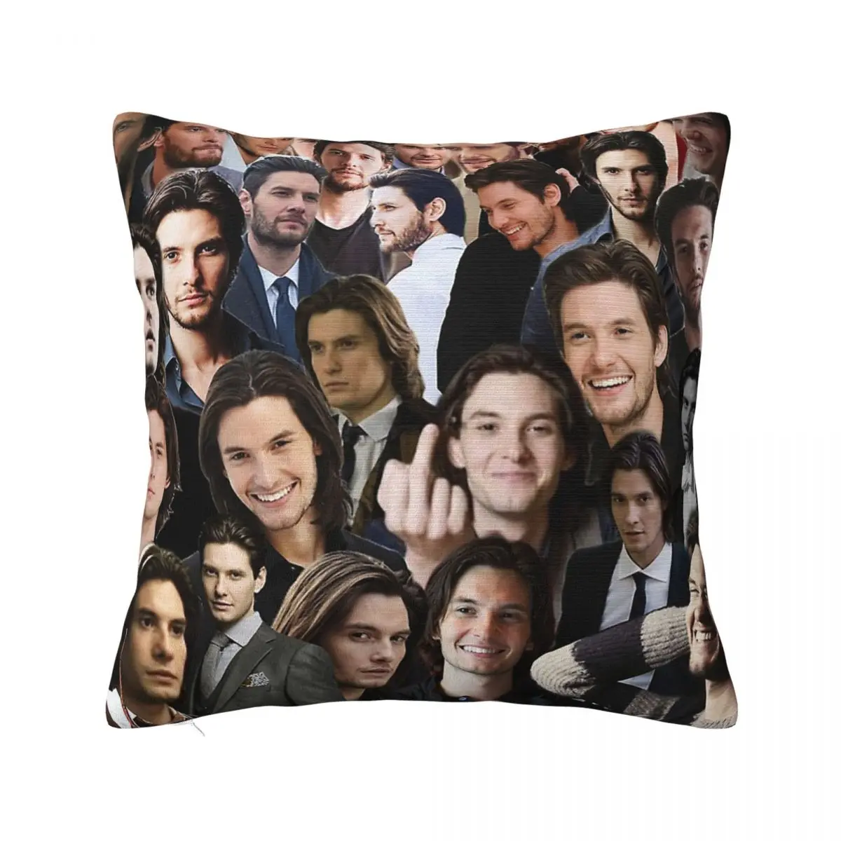 

Ben Barnes Plaid Pillowcase Printed Polyester Cushion Cover Decor Actor Collage Pillow Case Cover Bedroom Zippered 18"