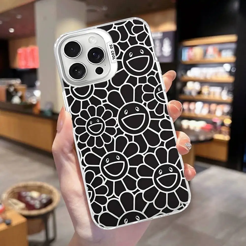 Фото Японский рабочий чехол для телефона Artisti M-murakami T-takash Art для iPhone 17, 16, 15, 14, 11, 12, 13 Pro Max Plus Pro, цветной серебряный чехол №2