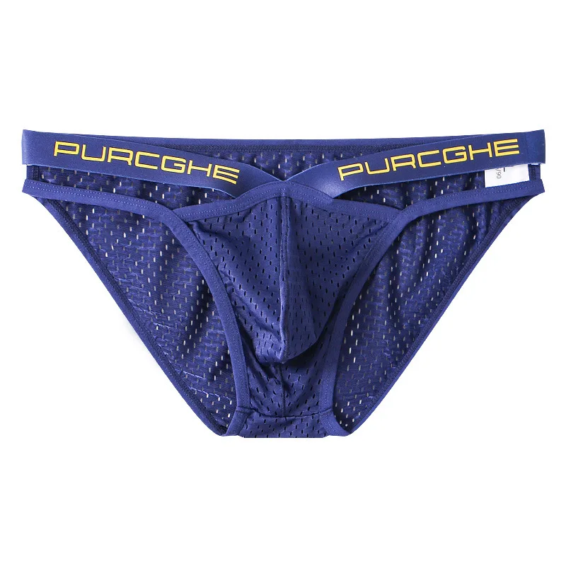 Ice mesh breathable and sexy men's triangle underwear bikini shorts 3PCS