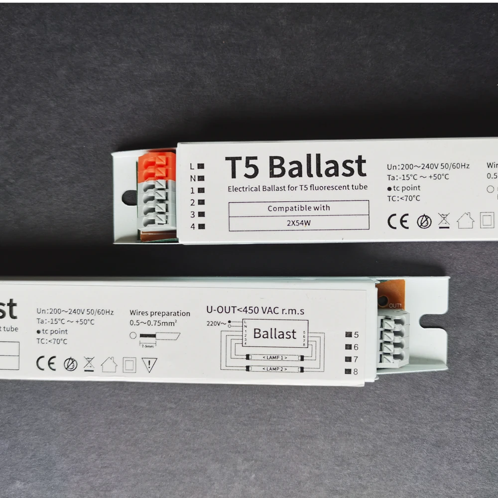 Высокомощная неоновая лампа T5 2x54 Вт 54 220-240 в 50/60 Гц флуоресцентная с мгновенным