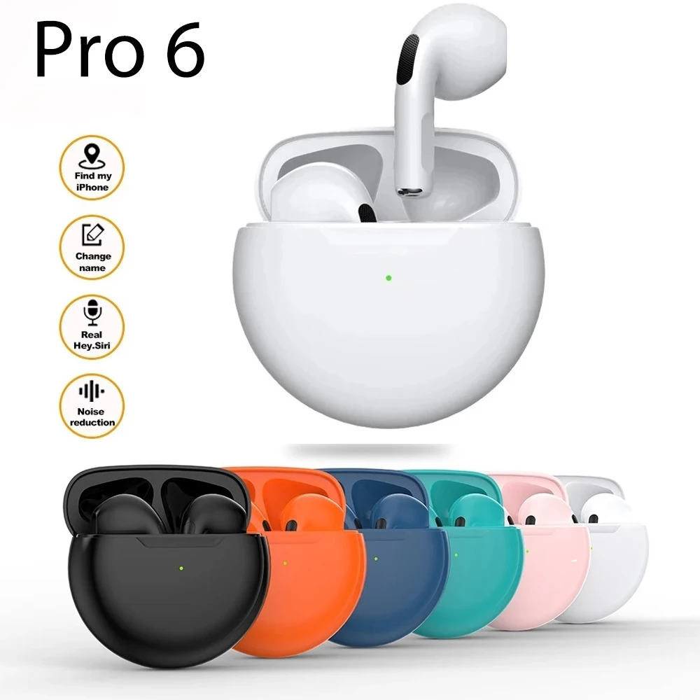 

Original Air Pro 6 TWS Wireless Headphones With Mic Tws Fone Bluetooth Earphone Earbuds Sport Running Earpiece For IOS & Andorid