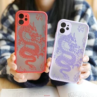 unique aesthetic design red dragon phone case for iphone 13 11 pro max xs max x xr 8 7 6plus se20 12 mini soft bumper back cover