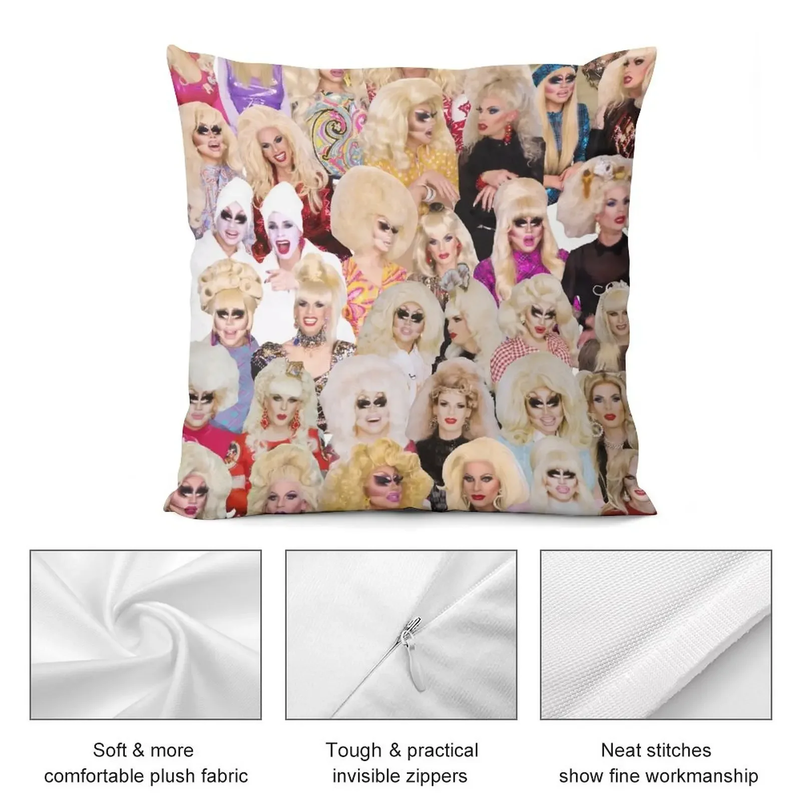 Unhhhh Trixie Katya Коллаж Drag Декоративная подушка Рождественские украшения 2025