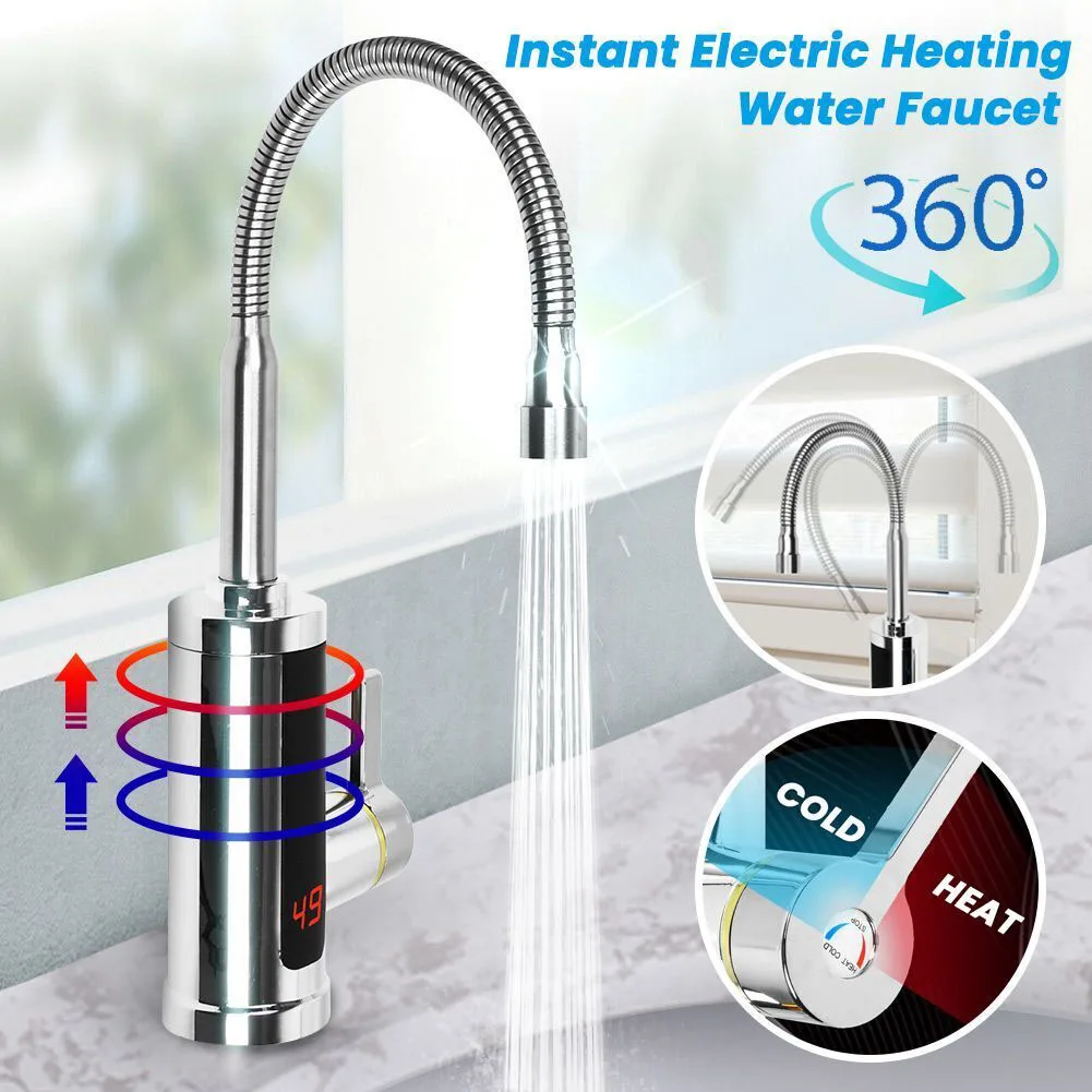 

Instant Electric Water Heater Faucet 360° Swivel Attachments Accurate Temperature Display Long Lasting Performance!
