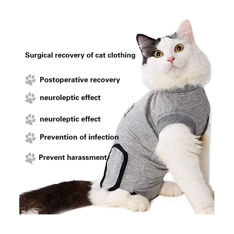 

Cat Recovery Suit Professional Cat Anti-licking Vest for Abdominal Wounds and Skin Diseases Dog After Recovery Care Clothing