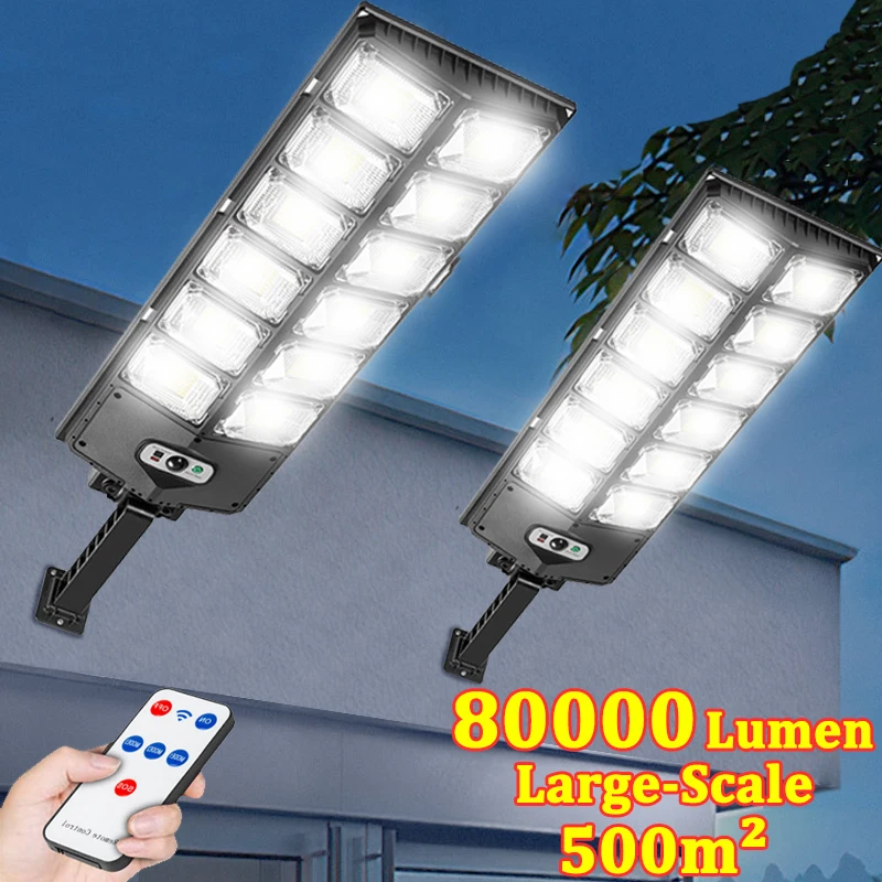504LED Solar Motion Sensor Street Lights Outdoor Garden Sensing Wall Lights For Patio Garage Yard