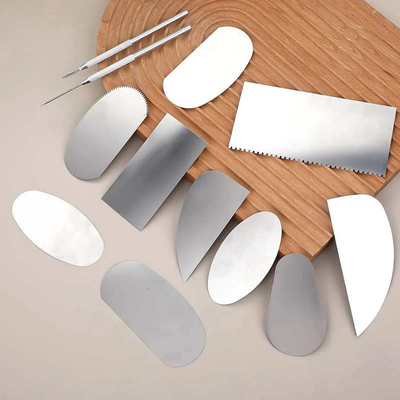 12 шт. стальные гончарные инструменты глиняные ребрышки зубчатый скребок из