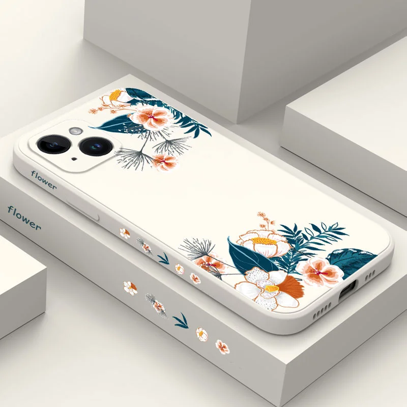 

Bright Flowers Phone Case For iPhone 14 13 12 11 Plus Pro Max Mini X XR XS SE2020 8 7 6 6S Plus Cover