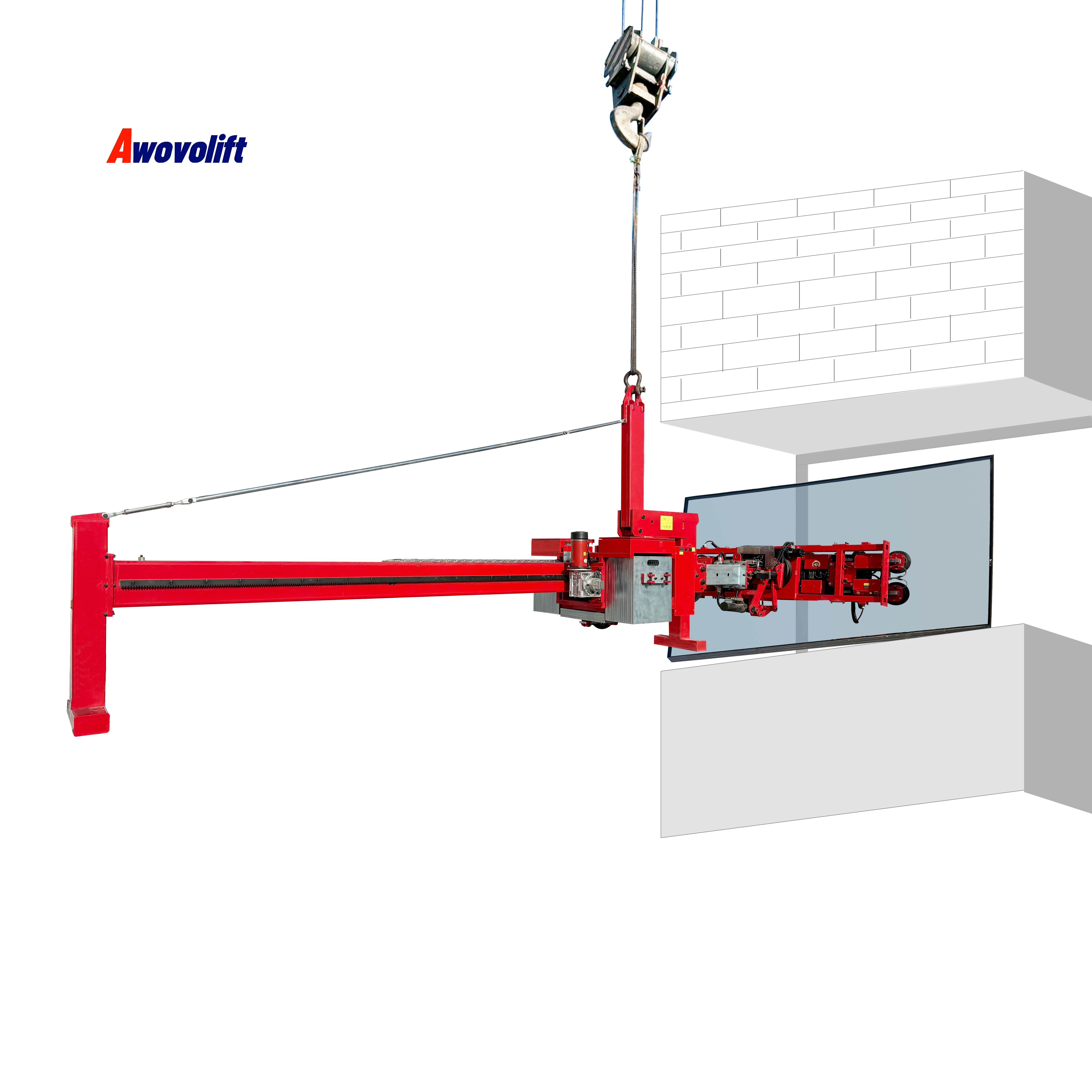 Фото Вакуумный подъемник Awovolift для стекла с противовесом, для подъема и вращения изогнутого и плоского стекла, 2-5 тонн, для установки стекла под карнизом, CE №2