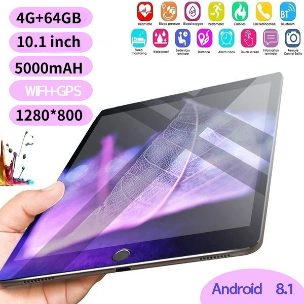 2023 New 10.1 Inch 4G+64GB Tablet PC Octe Core WiFi Tablet PC Android 9.0 Dual SIM Camera Rear 5.0 MP IPS Call Phone Tablet