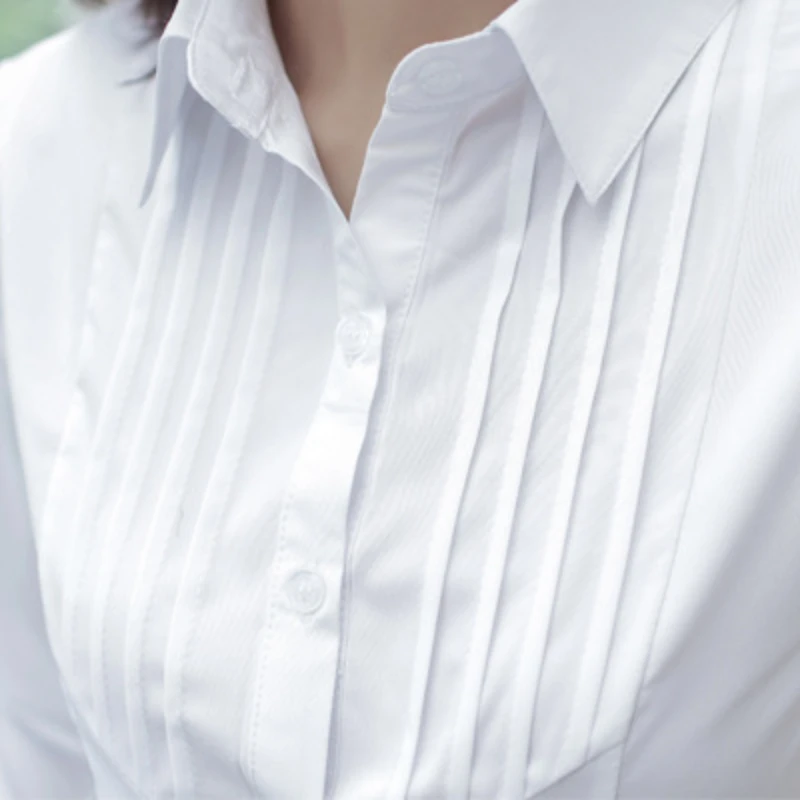 Корейская версия белой рубашки для женщин белые официальная блузка женская