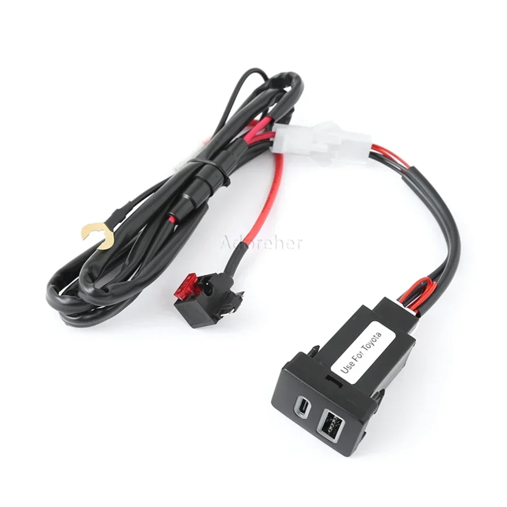 

1 шт., 12 В, автомобильное зарядное устройство, розетка QC3.0, двойная USB PD, тип C, адаптер питания для телефона, для Toyota old LC120 Prado