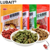 100pcs granular bait 25g pellets hook up crucian carp fishing food feed smell soft hollow formula insect particle pesca lure set