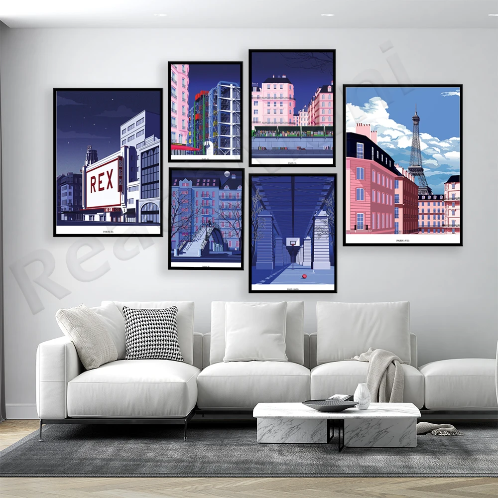 

Canal Saint Martin, Montmartre Cable Car, Eiffel Tower, Luxor, Rex Club, Tati Babes, Glacier Amusement Paris Travel Poster