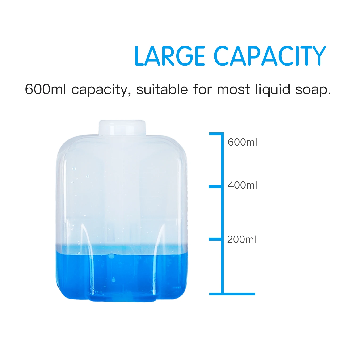 Настенный дозатор жидкого мыла SVAVO 600 мл для кухни и ванной из белого АБС-пластика