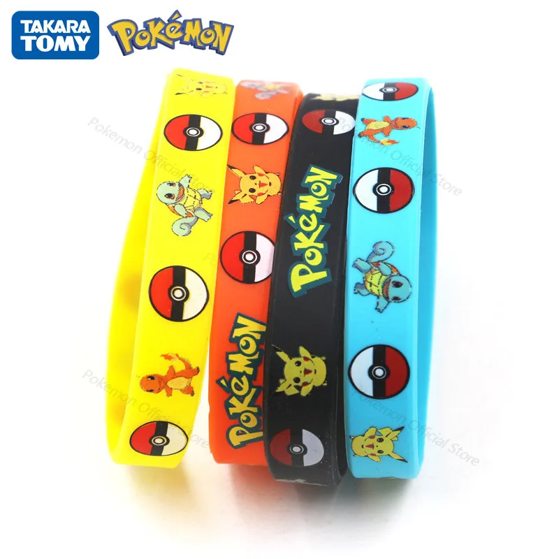 

Pokemon Silicone Bracelet Pocket Elf Pikachu Kids Cartoon Bracelet Children's Wristband Bracelet Cute Print Children Party Gfts