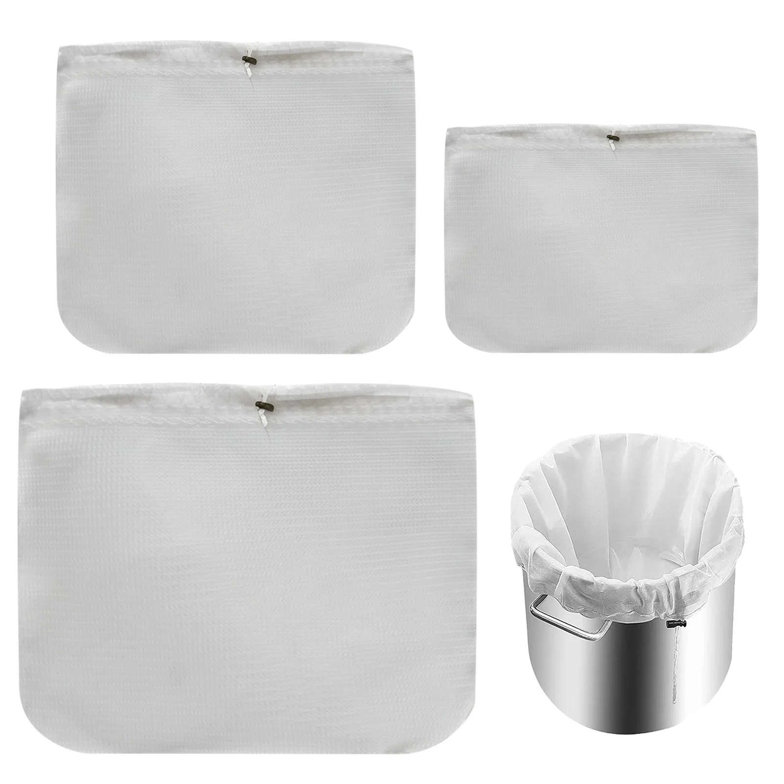 

3pcs Fine Mesh Strainer Bag Wine Making For Home Brewing Practical Nut Milk All Grain Wide Mouth Cheese Yogurt Reusable Beer