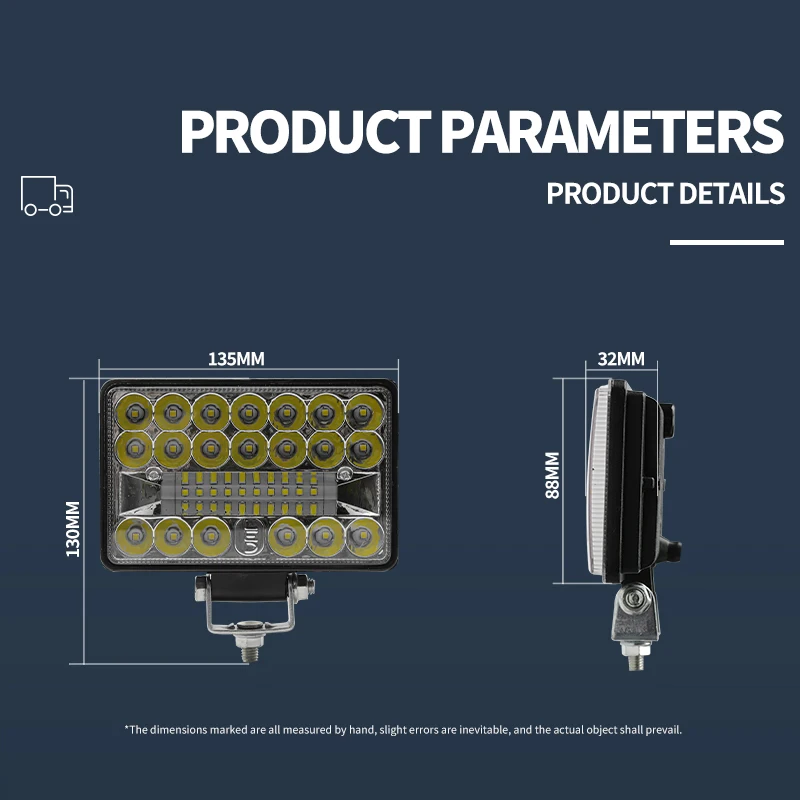 1/2 шт. 5 дюймов 36 светодиодов квадратный светодиодный рабочий фонарь 108 Вт