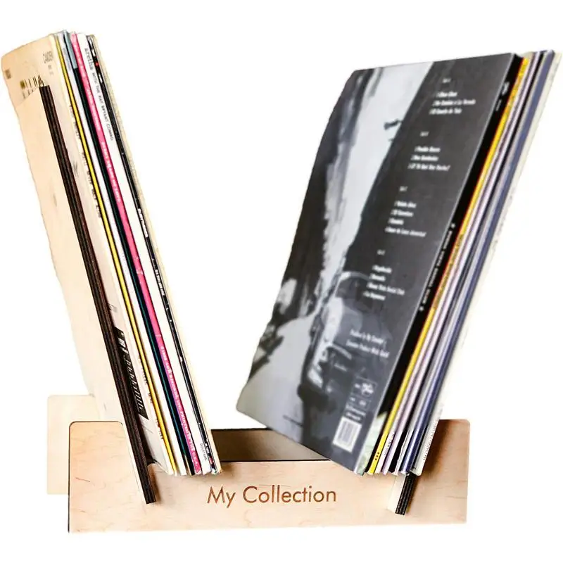 Wood Record Stand Record Player Display Holder Durable Record Shelf Album Holder Reusable Wooden Rack For Various Records