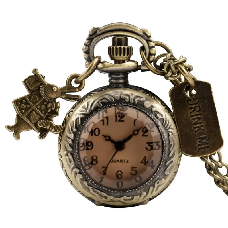 Бронзовое прозрачное коричневое стекло кварцевые карманные часы