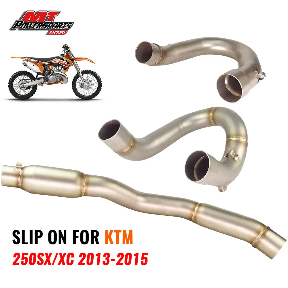 

For KTM 250SX 250XC 2013 2014 2015 Motorcycle Exhaust Middle Pipe Link Pipe Slip On Section Muffler Motorcycles CNC Bent Tube